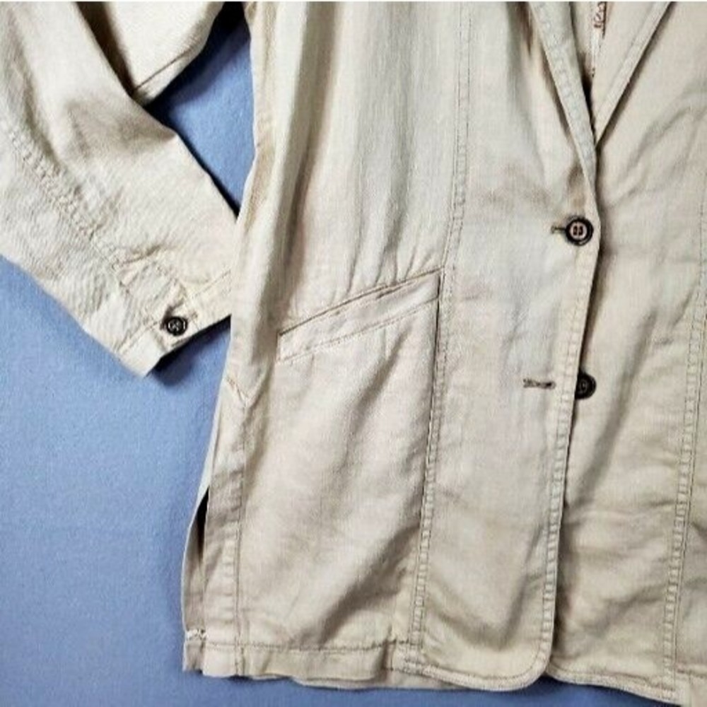 Pilcro Anthropologie Women's Size Small Blazer Long Line Boxy Linen Blend Jacket - Picture 4 of 11